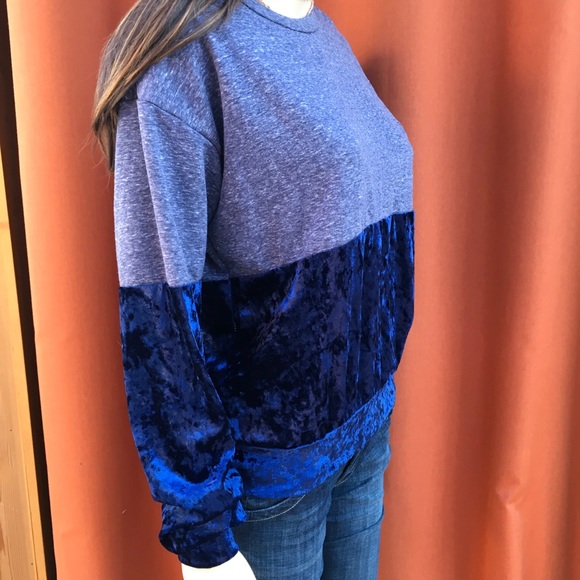 COLOR BLOCK JERSEY AND VELVET - Picture 6 of 6